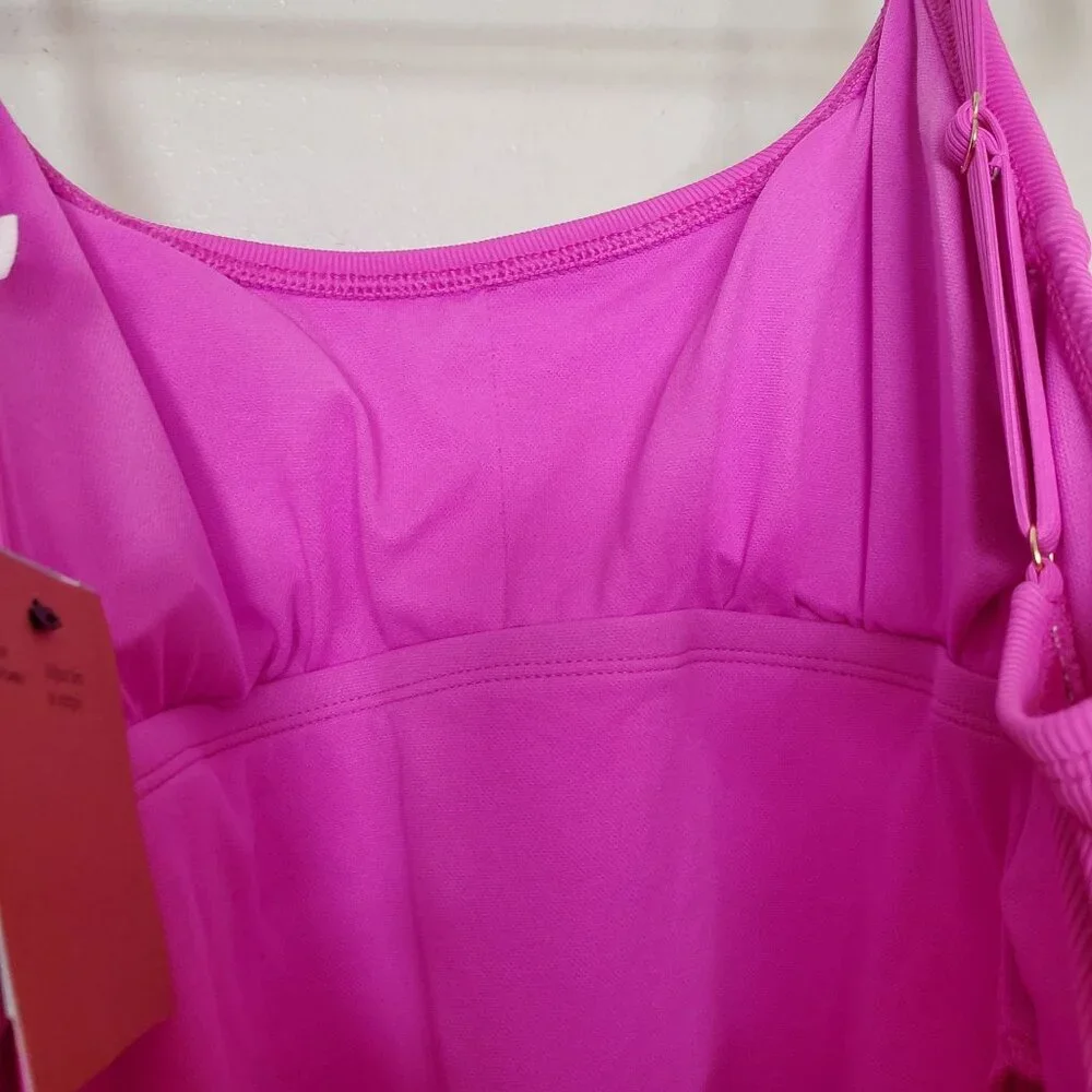 Shade & Shore Pink One-Piece Swimsuit With Adjustable Straps & Side Ties Medium - Picture 7 of 8